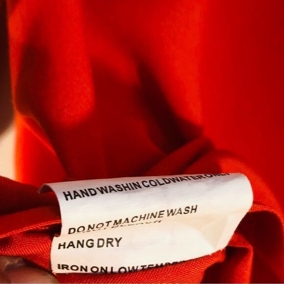 Solitaire Orange Rayon 3/4” Sleeve V Neck Embroidered Top M - Picture 7 of 7